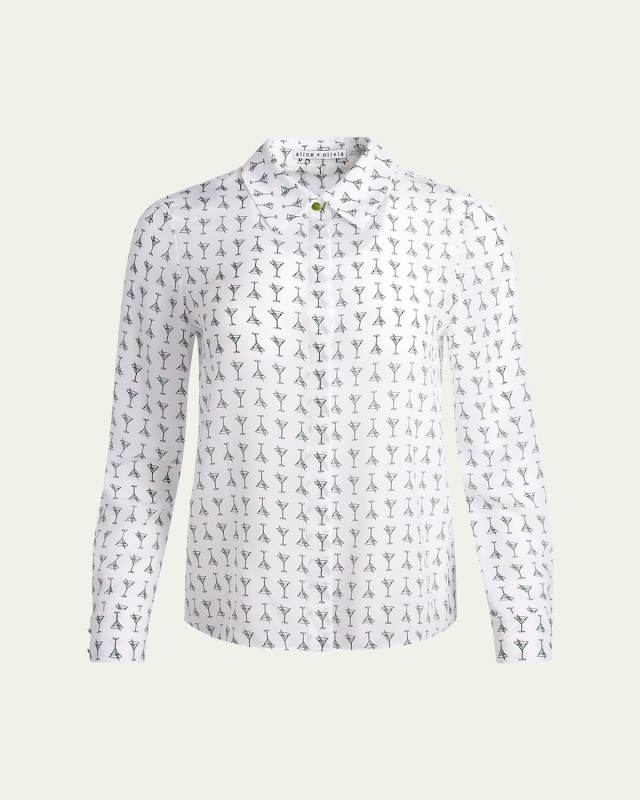 Martini Chic Willa Silk Placket Top